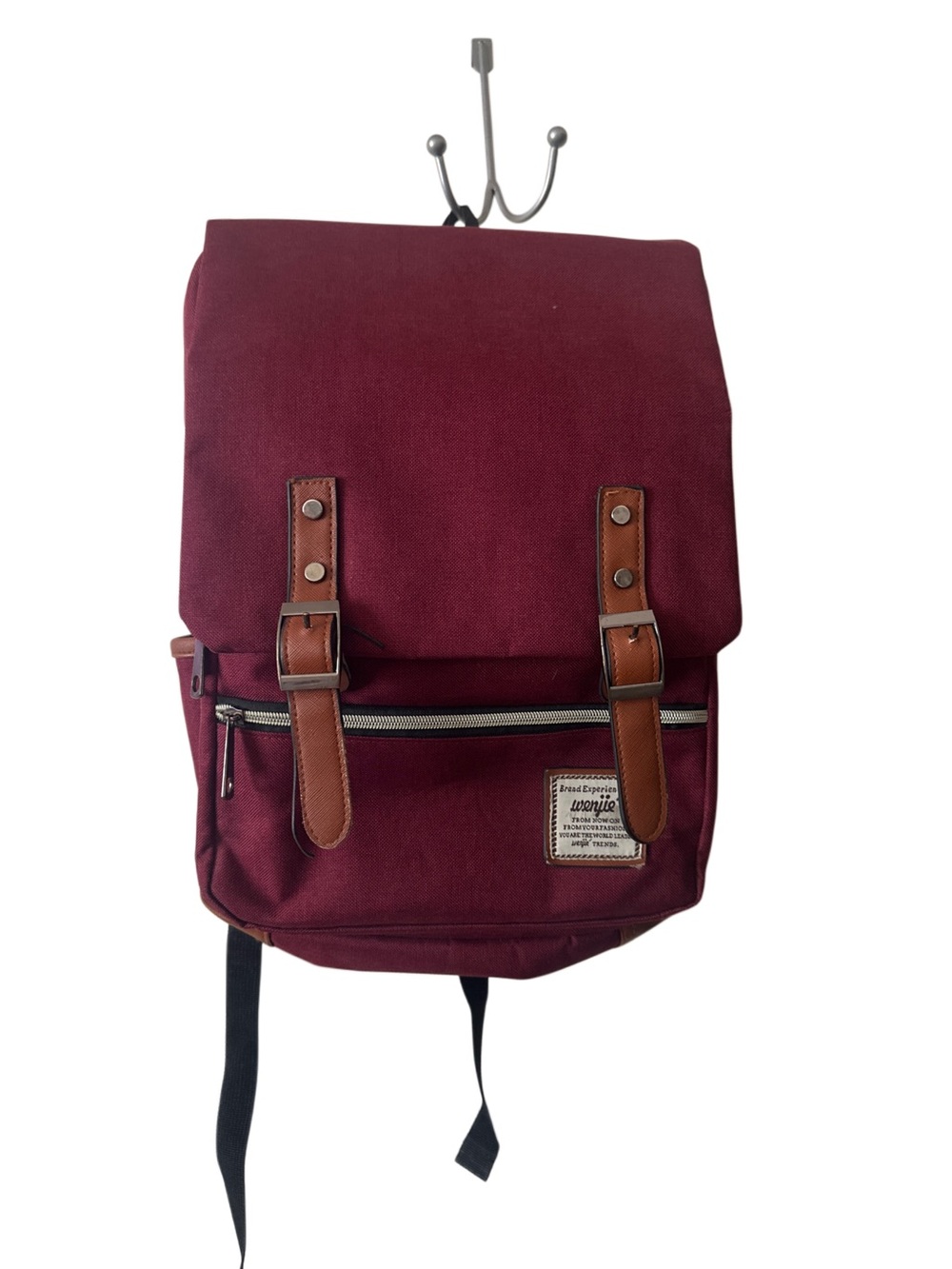 Backpack Wine red with Brown Trim